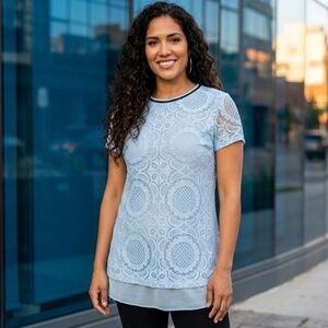 NEW Q2 top blouse light blue size S